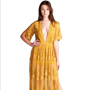 Summer lace maxi romper